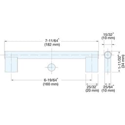 Sugatsune 6-5/16 in (160 mm) Center to Center Stainless Steel Pull, - 1648-, Image 2