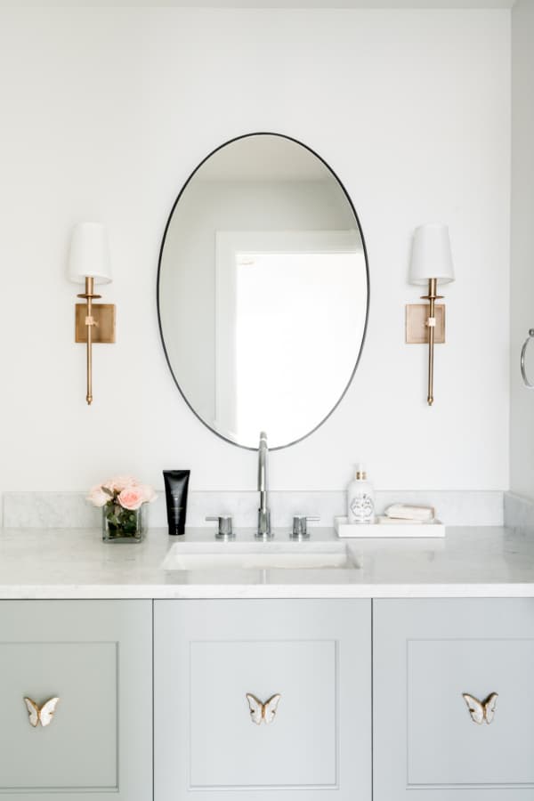 Schaub Nature Butterfly Pull, 1-1/2"CC, Mother of Pearl/ Paris Brass - 891-PAR, detail 4