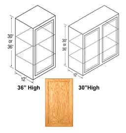 Chadwood Oak Recessed Panel Door Wall Cabinet