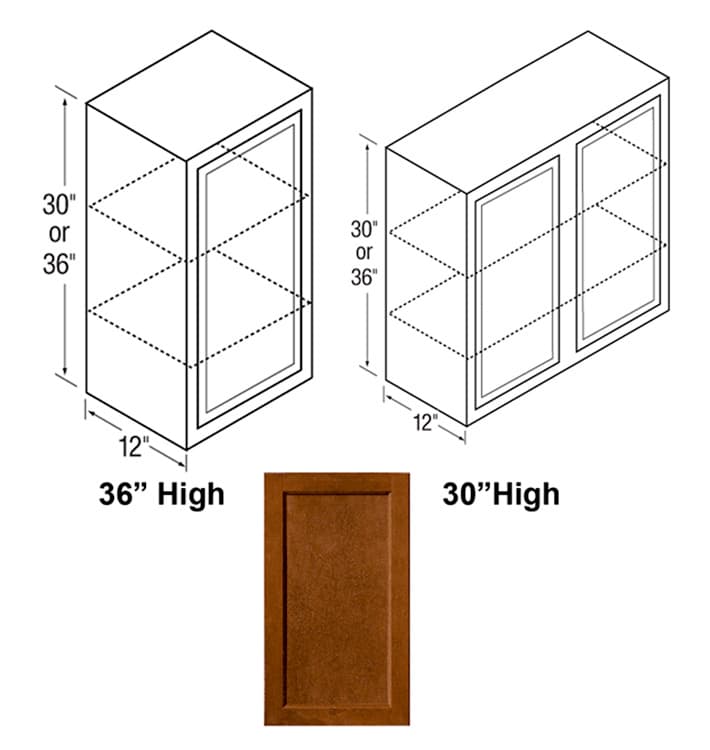 Glenwood Beech Recessed Panel Door Wall Cabinet