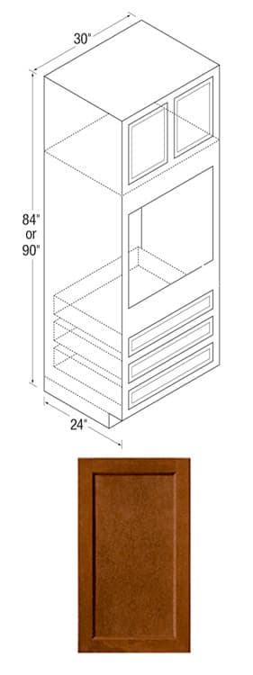 Glenwood Beech Recessed Panel Door Oven Cabinet