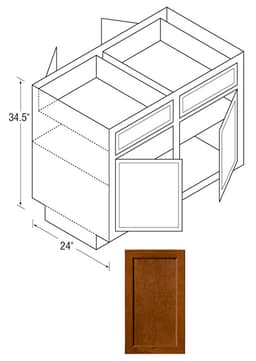 Glenwood Beech Recessed Panel Door ADA Compliant Base Cabinet
