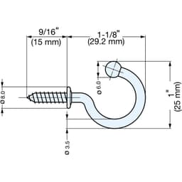 Sugatsune TL Series 1-5/32"L 11lbs Weight Capacity Stainless Steel Wire Hook, Polished Stainless Steel, - TL-30, detail picture 5