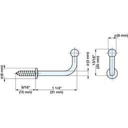 Sugatsune 46.2mm x 20mm L Hook, - TY-30, detail picture 2
