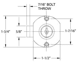 Cascade 15/16" 5-Disc Tumbler Deadbolt Lock for Doors, Matte Black, Keyed Different (Pack/15), line drawing