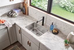 Karran Edge 320 24"W Stainless Steel Seamless Undermount Kitchen Sink Single Bowl, 18 Gauge - E-320