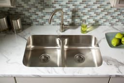 Karran Edge 350 32-1/2 inch Stainless Steel Seamless Undermount Double Bowl Kitchen Sink