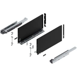 Blum LEGRABOX F-Height 18" Soft-Close Drawer Box Kit, Carbon Black Matte, 770F45S-18BL