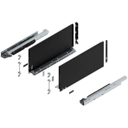 Blum LEGRABOX F-Height 20" Soft-Close Drawer Box Kit, Carbon Black Matte, 773F50S-20BL