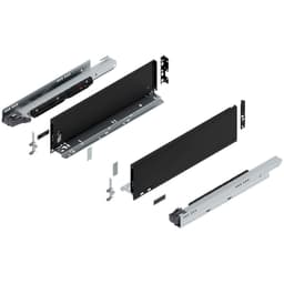 Blum LEGRABOX K-Height 18" Soft-Close Drawer Box Kit, Carbon Black Matte, 773K45S-18BL