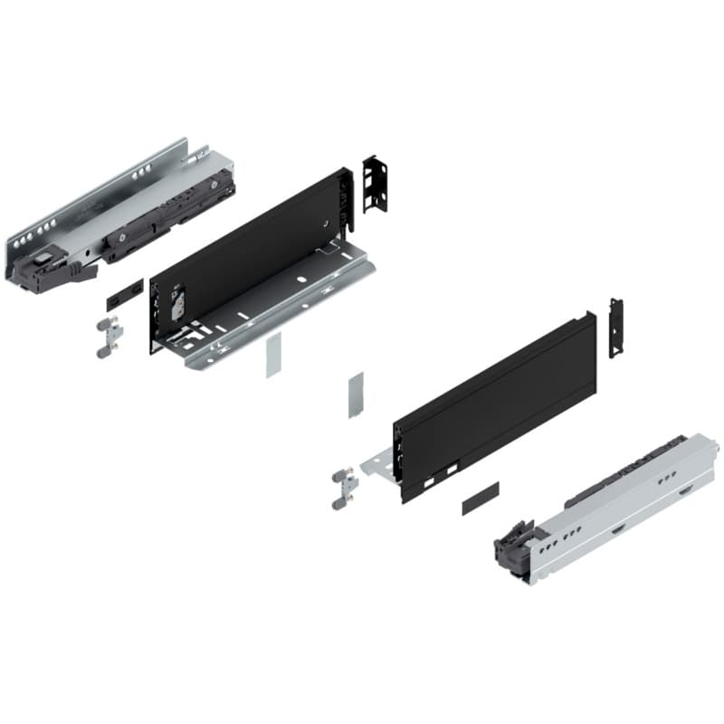 Blum LEGRABOX M-Height 11" Soft-Close Drawer Box Kit, Carbon Black Matte, 770M27S-11BL