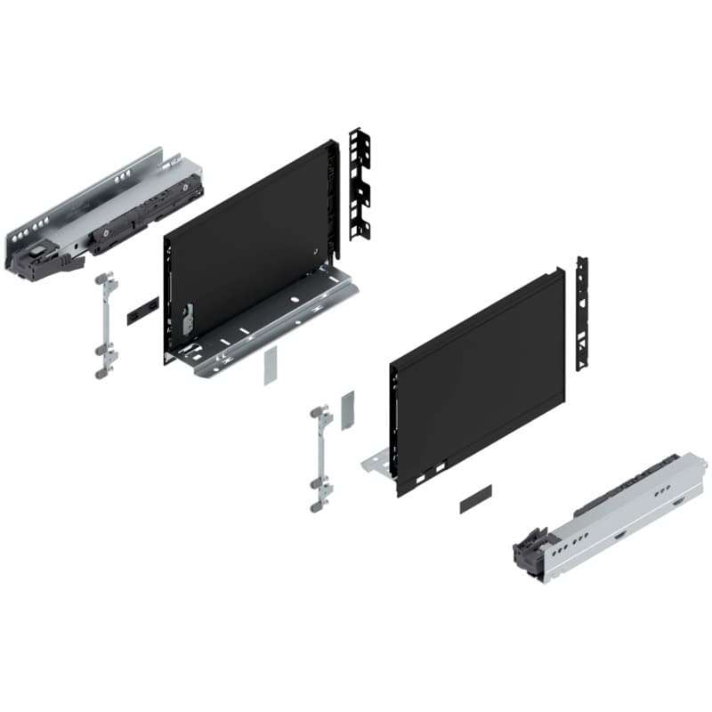Blum LEGRABOX C-Height 11" Soft-Close Drawer Box Kit, Carbon Black Matte, 770C27S-11BL