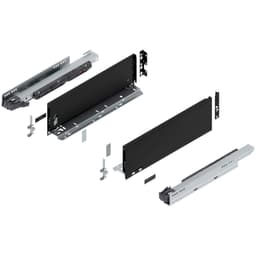 Blum LEGRABOX K-Height 16" Soft-Close Drawer Box Kit, Carbon Black Matte, 770K40S-16BL