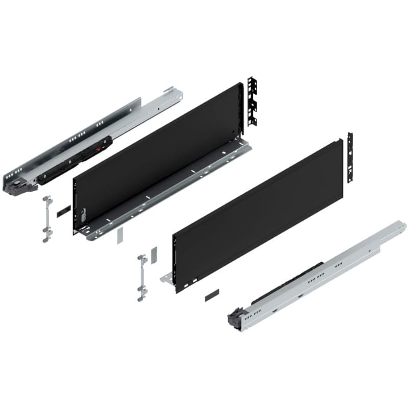 Blum LEGRABOX C-Height 24" Soft-Close Drawer Box Kit, Carbon Black Matte, 773C60S-24BL