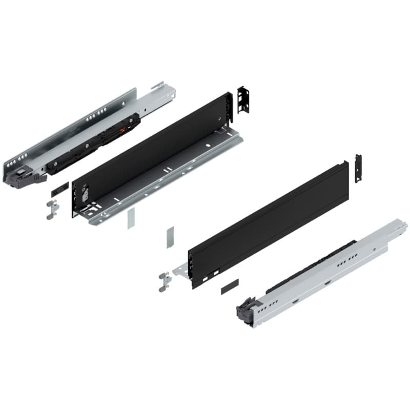 Blum LEGRABOX M-Height 18" Soft-Close Drawer Box Kit, Carbon Black Matte, 773M45S-18BL