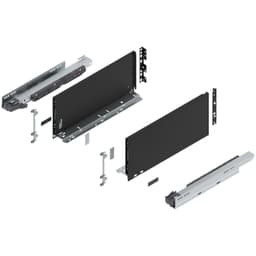 Blum LEGRABOX C-Height 16" Soft-Close Drawer Box Kit, Carbon Black Matte, 770C40S-16BL