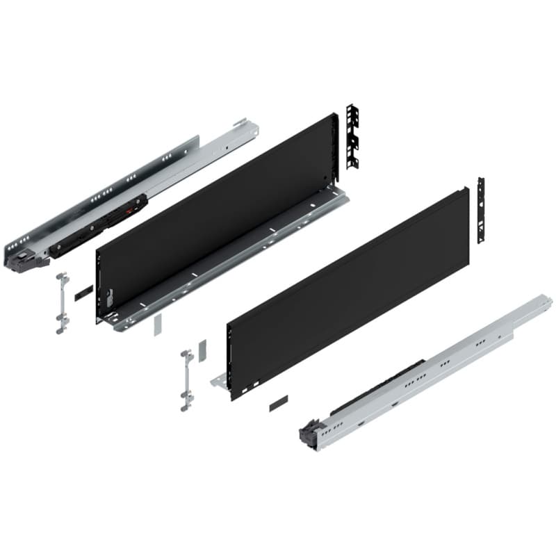 Blum LEGRABOX C-Height 26" Soft-Close Drawer Box Kit, Carbon Black Matte, 773C65S-26BL