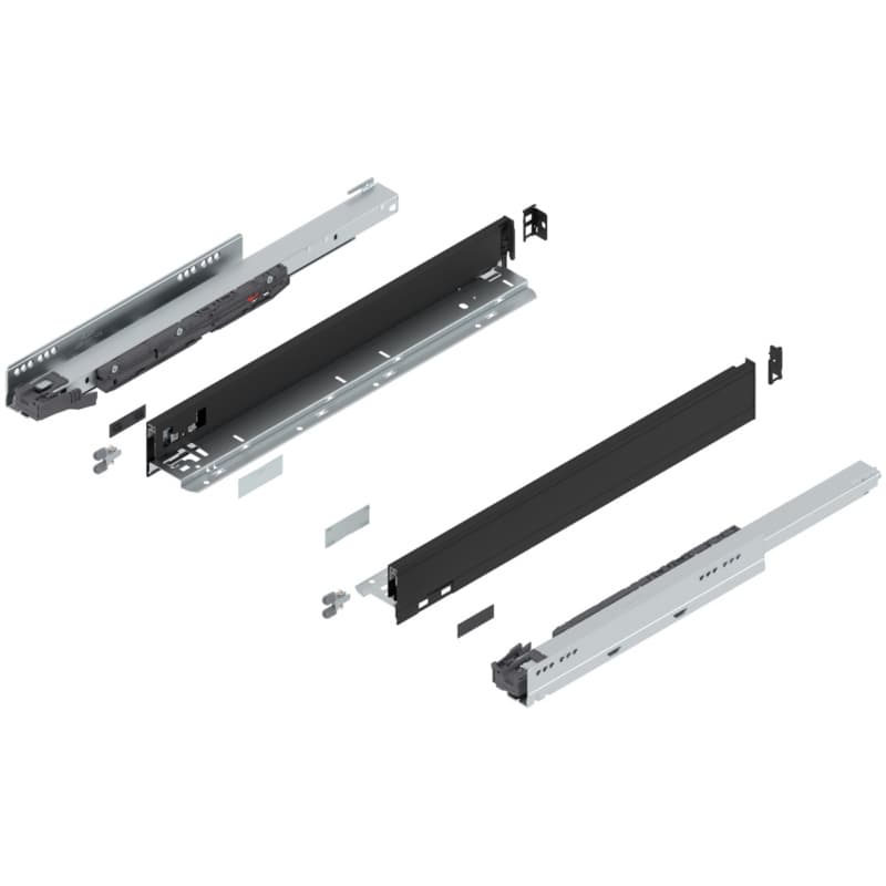 Blum LEGRABOX N-Height 20" Soft-Close Drawer Box Kit, Carbon Black Matte, 770N50S-20BL