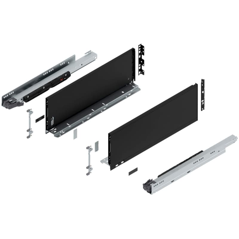 Blum LEGRABOX C-Height 20" Soft-Close Drawer Box Kit, Carbon Black Matte, 773C50S-20BL