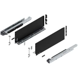 Blum LEGRABOX C-Height 20" Soft-Close Drawer Box Kit, Carbon Black Matte, 773C50S-20BL