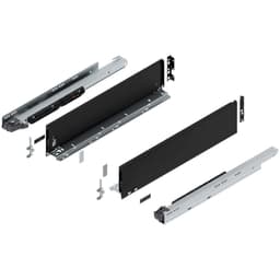 Blum LEGRABOX K-Height 22" Soft-Close Drawer Box Kit, Carbon Black Matte, 773K55S-22BL