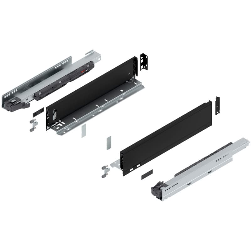 Blum LEGRABOX M-Height 16" Soft-Close Drawer Box Kit, Carbon Black Matte, 770M40S-16BL