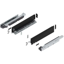 Blum LEGRABOX M-Height 16" Soft-Close Drawer Box Kit, Carbon Black Matte, 770M40S-16BL