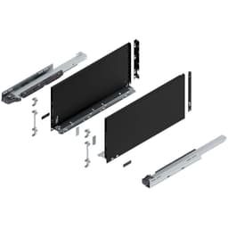 Blum LEGRABOX F-Height 20" Soft-Close Drawer Box Kit, Carbon Black Matte, 770F50S-20BL