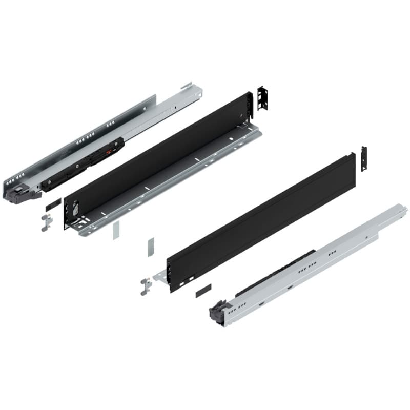 Blum LEGRABOX M-Height 24" Soft-Close Drawer Box Kit, Carbon Black Matte, 773M60S-24BL