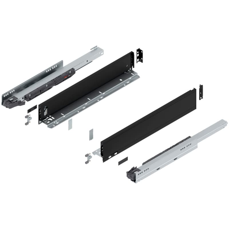 Blum LEGRABOX M-Height 20" Soft-Close Drawer Box Kit, Carbon Black Matte, 770M50S-20BL
