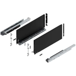 Blum LEGRABOX F-Height 22" Soft-Close Drawer Box Kit, Carbon Black Matte, 773F55S-22BL