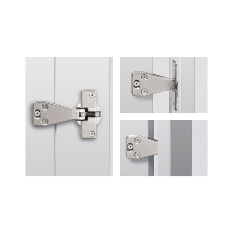 90˚ Opening Fascia Hinge With Spring, 45mm Bore Pattern, Nickel-Plated