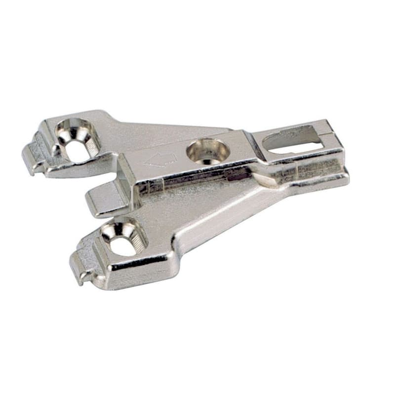 Hettich Intermat Face Frame Mounting Plate, Nickel-Plated, Screw-On, 4.5mm