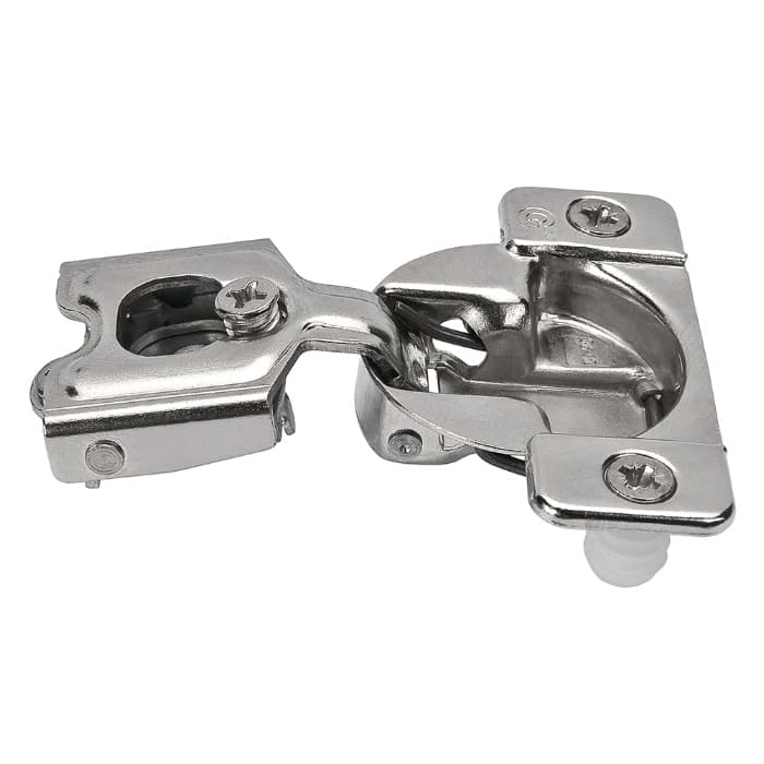 Grass TEC 864 Self-Close 1" Overlay Face-Frame Hinges Nickel, 108° Screw-On - 04401-15