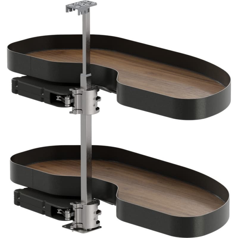 CORNERSTONE MAXX Planero 2 Shelf Blind Corner Kit in Walnut for 15" Opening Right Swing, Vauth-Sagel - BOMCMAXXPL15RWNT