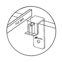 Kinetron Pendaflex Hanging Rail Bracket 5/8", Zinc, KHFB-625-ZC