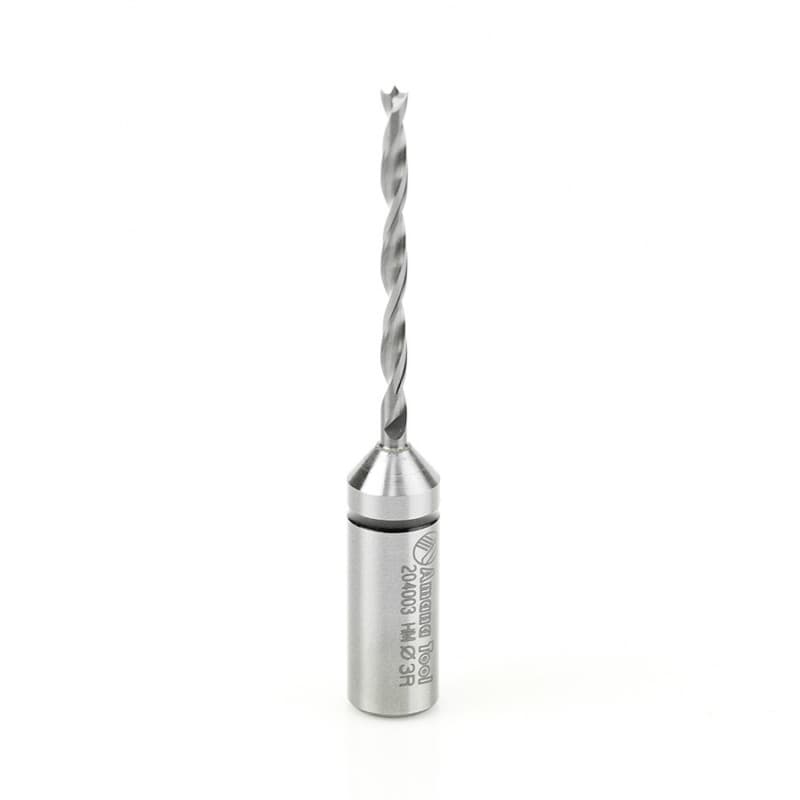 Amana 3mm x 70mm Cutting Edge Brad Point Boring Bit, Right Hand, 10mm Shank