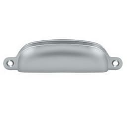 Cup Pull, 3-5/8" (92 mm) Center to Center, Brushed Chrome, Exposed Shell Pull by Deltana | SHP29UCR003