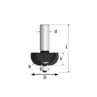 Cove Bits, 1-1/2" Dia, 1/4" Shank