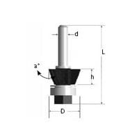 1" x 2-1/4" x 15˚ Laminate Flush Trim Bit, 4-Flute, 1/4" Shank