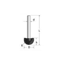Round Nose Bits, Core Box, 1/2" Dia