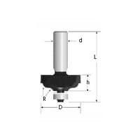 1-3/8" x 2-1/8" Ogee Bit with Fillet, 1-Flute, 1/4" Shank