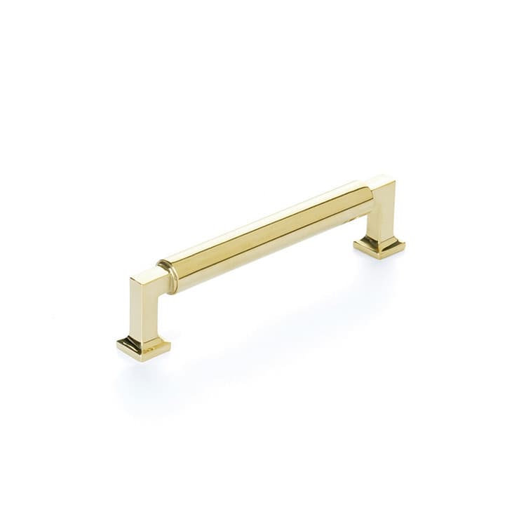 Schaub Haniburton Pull, 5"CC, Unlacquered Brass - 475-UNBR