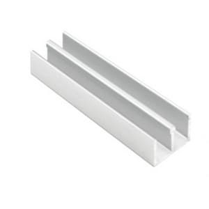 Aluminum Upper Guide for 1/4" Wood/Glass Door 12'L", Clear Anodized