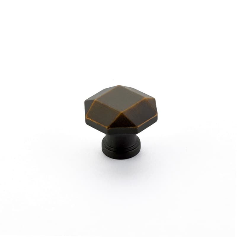 Schaub Menlo Park Faceted Knob, 1-1/4", Ancient Bronze - 531-ABZ