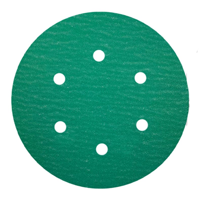 Würth Emerald 6" 120 Grit Hook & Loop 6-Hole Aluminum Oxide on Film Sanding Disc