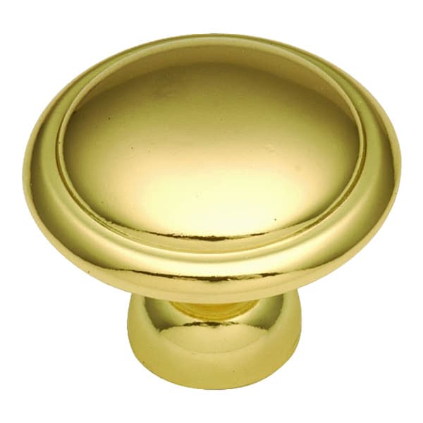 Hickory Hardware Conquest Polished Brass 1-3/8" (35 mm) Diameter Knob, P14848-3