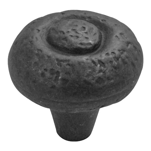 Hickory Hardware Refined Rustic Black Iron 1-1/2" (38 mm) Diameter Knob, P3003-BI