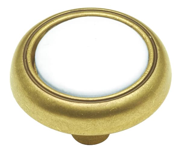 Hickory Hardware Tranquility Lancaster Hand Polished and White 1-1/8" (29 mm) Diameter Knob, P709-W