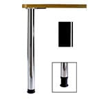 2-3/8" Diameter x 27-3/4" High Zoom Table Leg, Glossy Black 4/Set